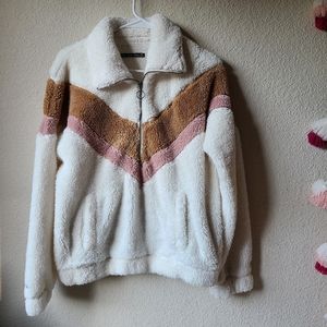 Abercrombie & Fitch Women's Jacket Fleece Teddy Quarter Zip Size M